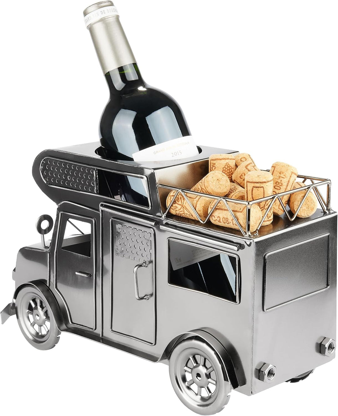 BRUBAKER Weinflaschenhalter Wohnmobil - Metall Flaschenhalter Camping - Wein Geschenk für Camper - F