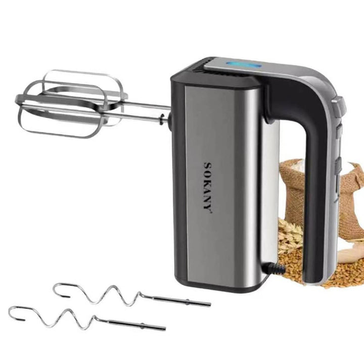 SOKANY 800W Handrührgerät Edelstahlkneter Handmixer, 5 Geschwindigkeiten mit Exit-Taste, Handrührer