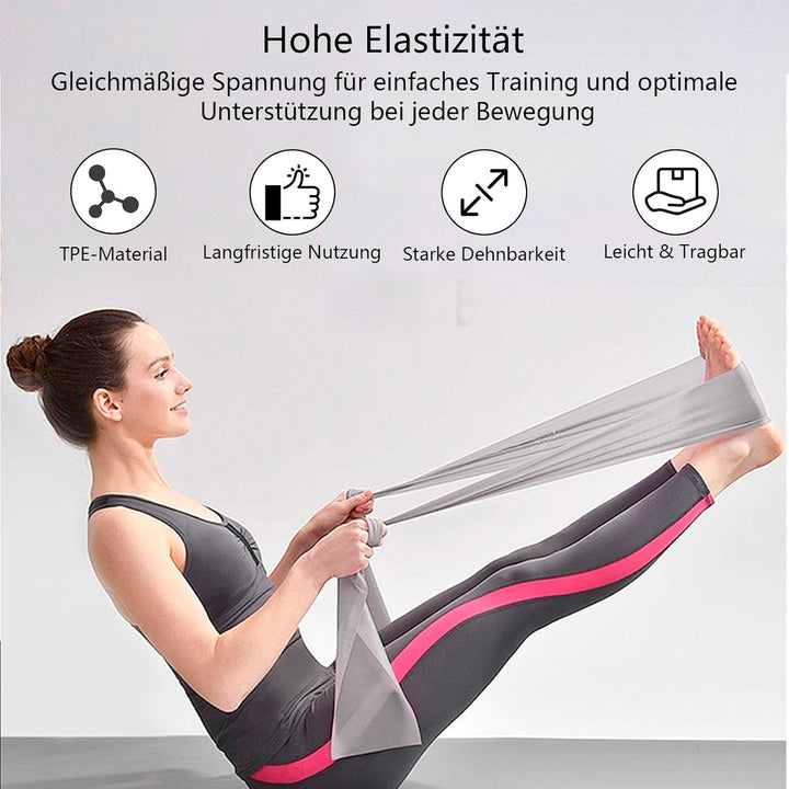 Pilates Essential Kit für Zuhause Schwarz, Pilates Set mit Pilates Ring, Widerstandsbändern, Loop Bä