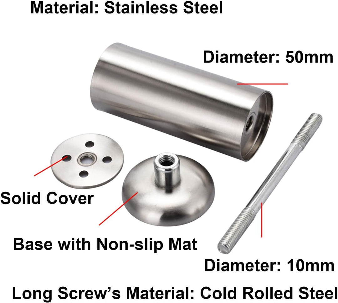 Qrity 4 Stück 300mm Möbelfüsse Edelstahl Schrankfüsse Möbelfüss Verdicken für Sofa, Tisch, Schränke,