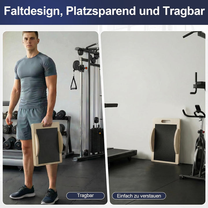 Wadendehner Schrägbrett aus Holz, 3 in 1 Stretch Board Balance Board mit 5 Winkeln und Tragegriff, K