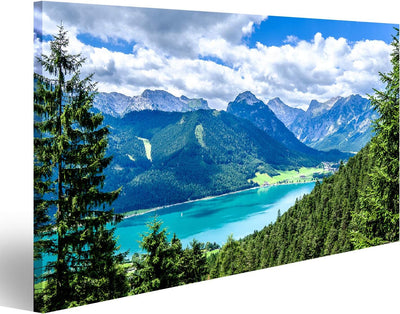 Bild auf Leinwand achensee in österreich - pertisau Wandbild Leinwandbild Kunstdruck Poster 100x57cm