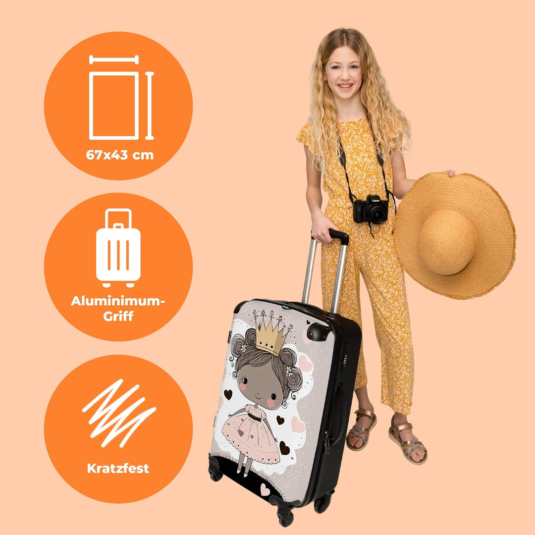 NoBoringSuitcases.com® Hartschalenkoffer Mädchen Kinder Koffer fürs Gepäck Carry on Trolli Geschenke