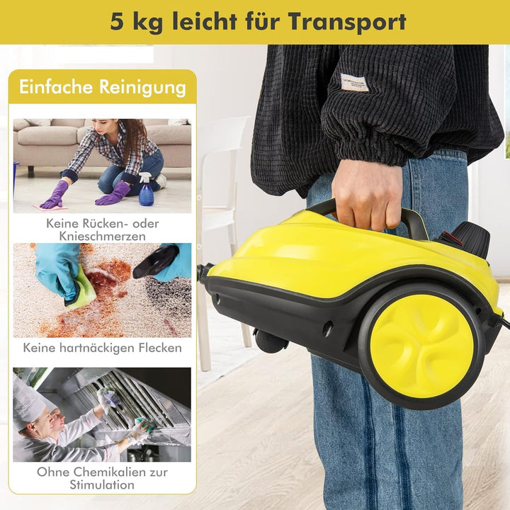 FANTASK 2000W Dampfreiniger mit 13 Zubehör, Dampfdruck: max. 5 bar, Temperatur: bis zu 160℃, Flächen
