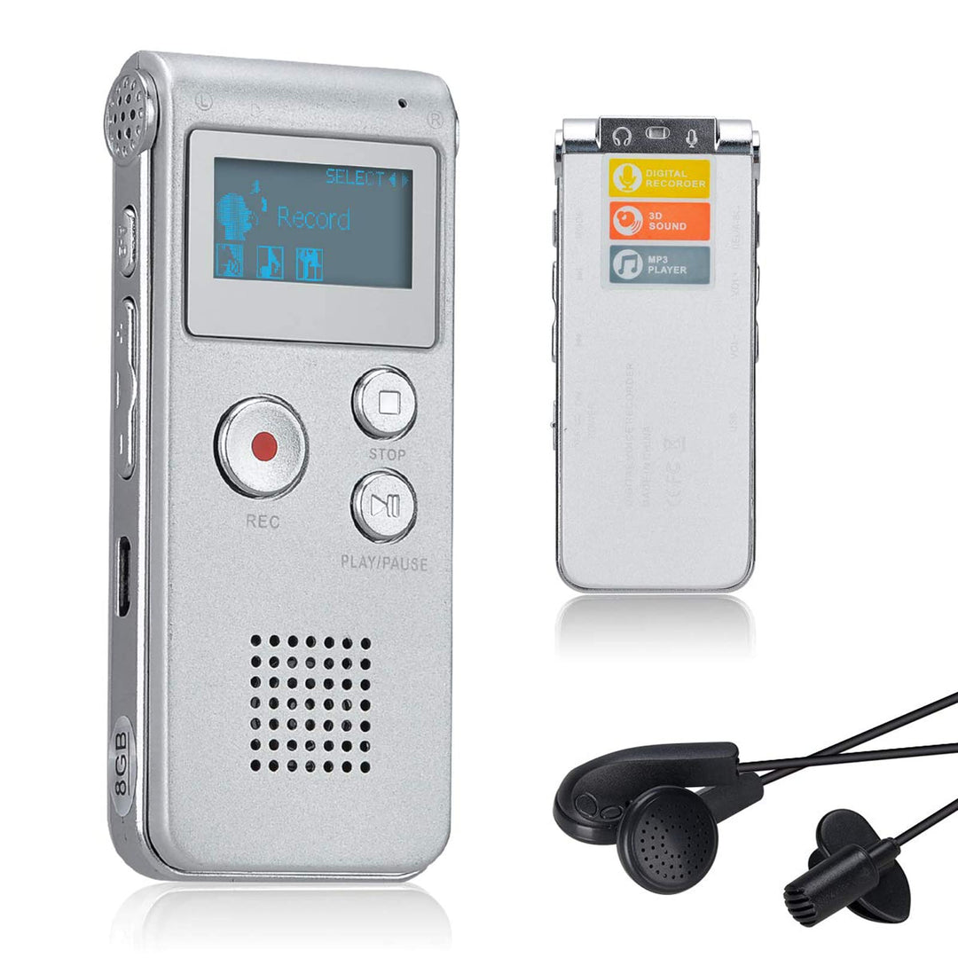 Lychee 8GB LCD Bildschirm Digitales Diktiergerät Aufnahmegerät Sprachaufnahme Audiorekorder Voice Re