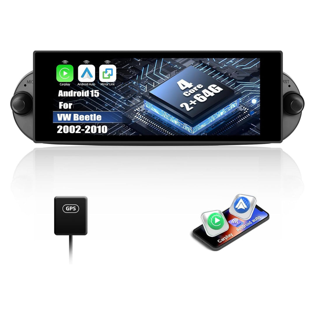 2+64GB CAMECHO Android 13 Autoradio mit Navi für VW Beetle 2004-2010 mit Carplay Android Auto, Doppe