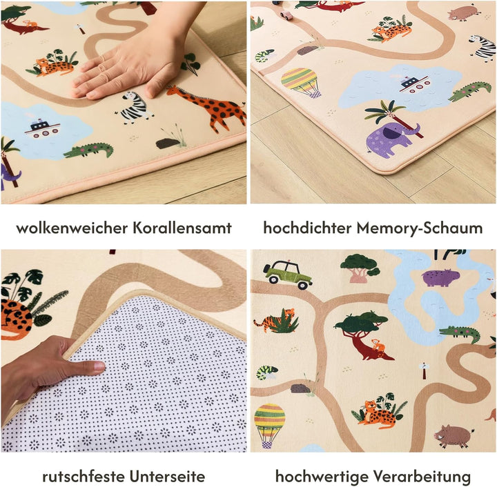 Wolkenweiche Matte Baby 160x120x1,5cm – Kinderzimmer Teppich mit hochwertigem Memory-Schaum – Krabbe