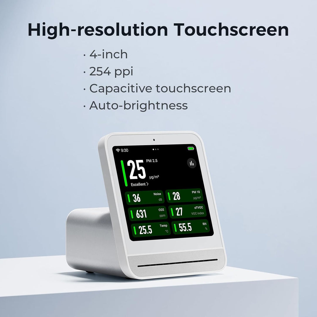 Qingping Air Quality Monitor Gen 2, Air Quality Monitor Indoor Detects PM2.5, CO2, PM10, Noise, Temp