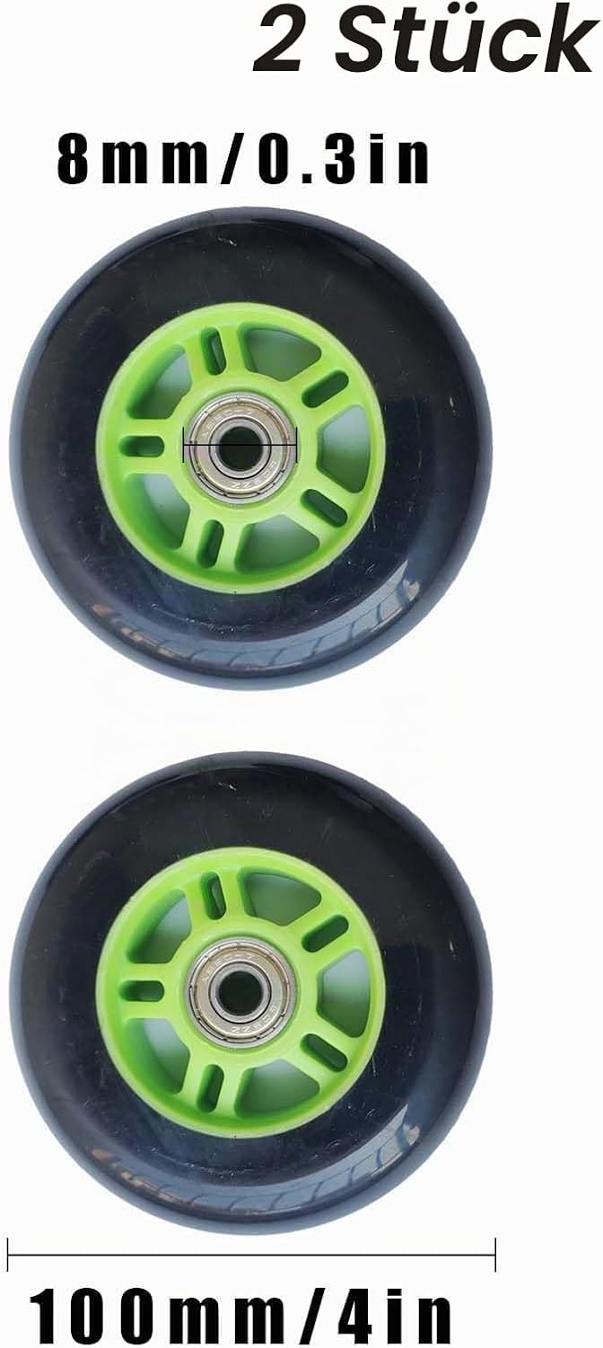 2 Stück Ersatzrollen, 100 mm Ersatzräder für Scooter, Ersatzräder für Roller mit Rädern, Stunt-Scoot