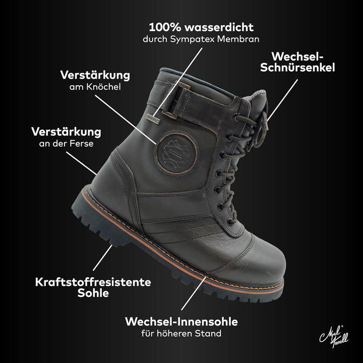 Browning Motorradstiefel für Herren - Robuste, Wasserdichte Boots mit Rutschfester Sohle für Maximal