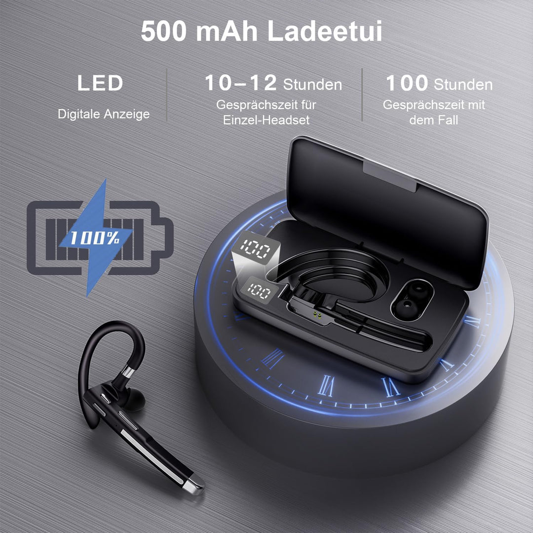 Headset Bluetooth 6.1 CVC8.0 Noise Cancelling In Ear Kopfhörer 100 Std Kabellos Kopfhörer mit Dual M