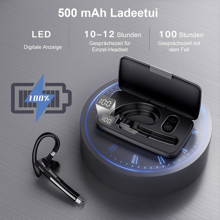 Headset Bluetooth 6.1 CVC8.0 Noise Cancelling In Ear Kopfhörer 100 Std Kabellos Kopfhörer mit Dual M