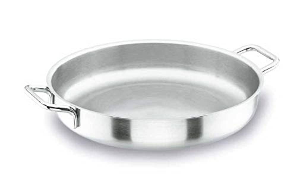 Lacor Wagner 50632W Paella-Pfanne ohne Deckel, Edelstahl 18/10, 32 cm, Metall, Silber