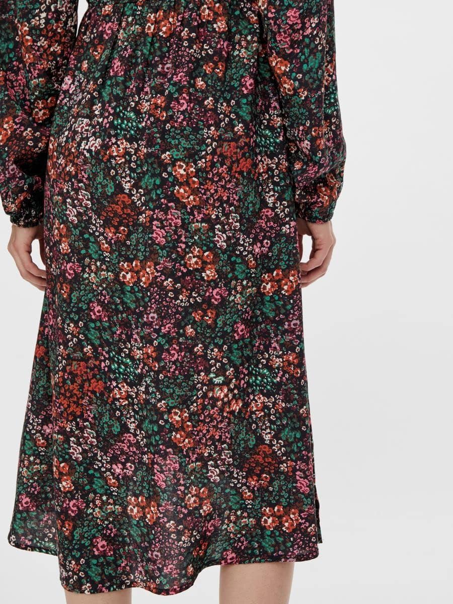 MAMALICIOUS Damen Kleid XS Trekking Green/Aop:flwoers With Rapture Rose And Elder Berry, XS Trekking