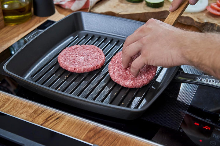 STAUB 1003305 Amerikanische Grillpfanne, Gusseisen, induktionsgeeignet, 26 cm, Schwarz Schwarz 26 cm
