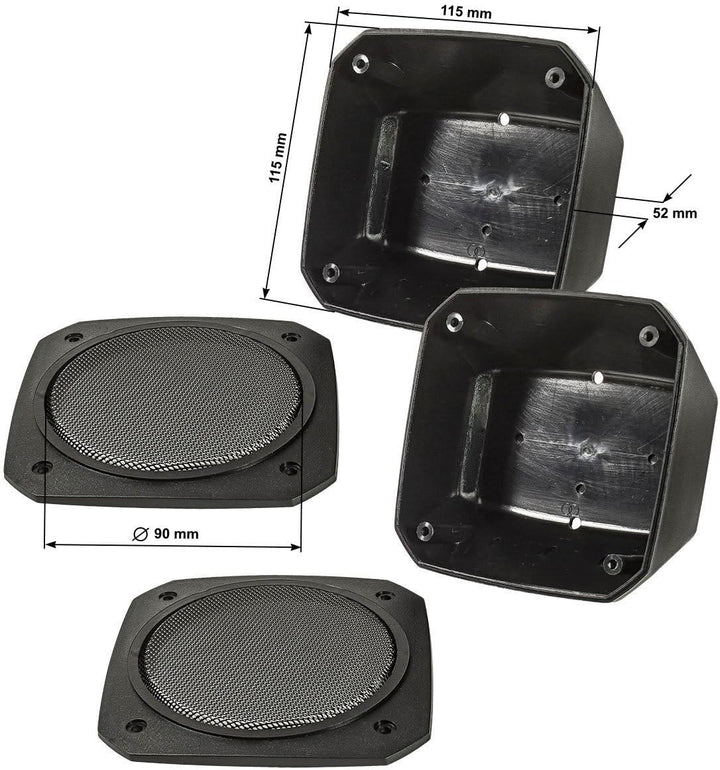 tomzz Audio 4000-010 Retro Look Aufbau Lautsprecher-Satz im Gehäuse DIN 100mm Lautsprecher 2-Wege Ko