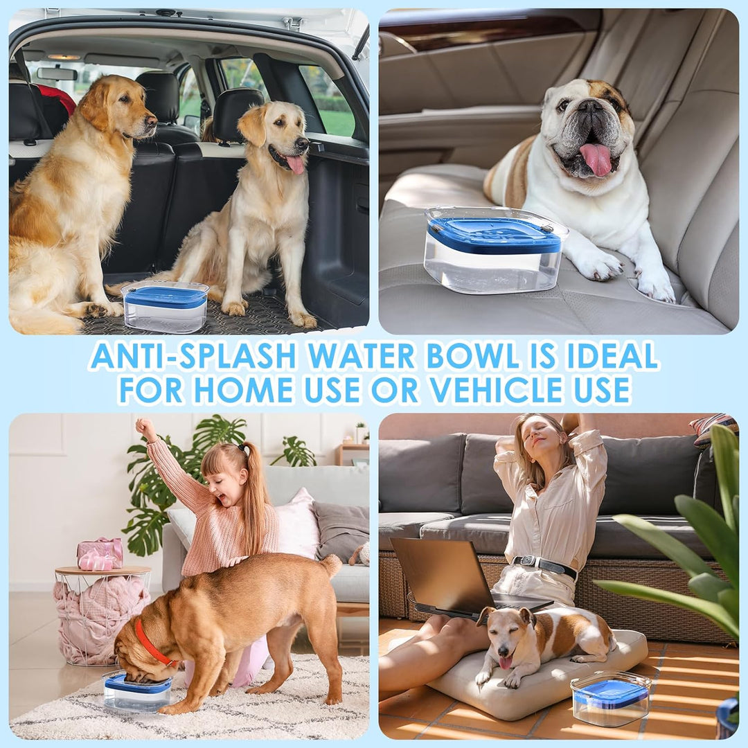 Heouvo Hunde Wassernapf ohne Verschütten, Knapp 2.5L Grosser Auslaufsicherer Hundenapf, Anti-Spritz