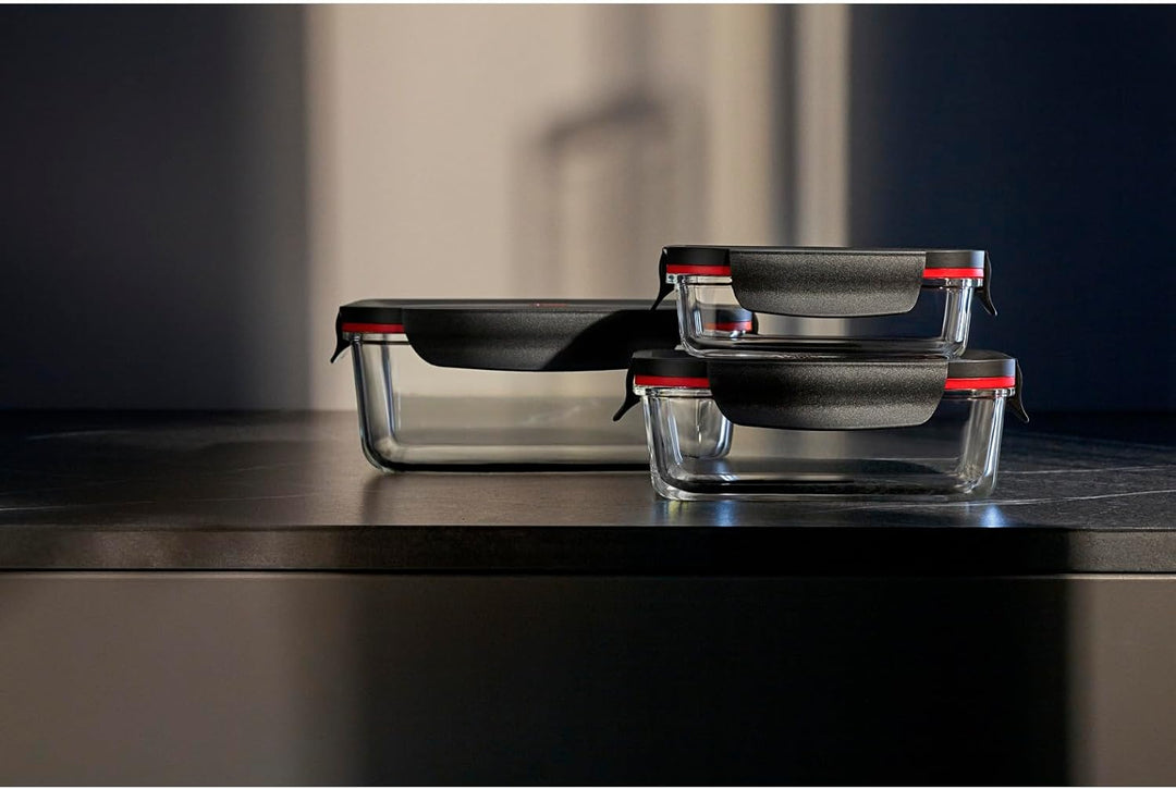 Silit Storio Vorratsdose-Set 3-teilig, Glas, Vorratsglas, luftdichter Aroma-Deckel, Frischhaltedosen