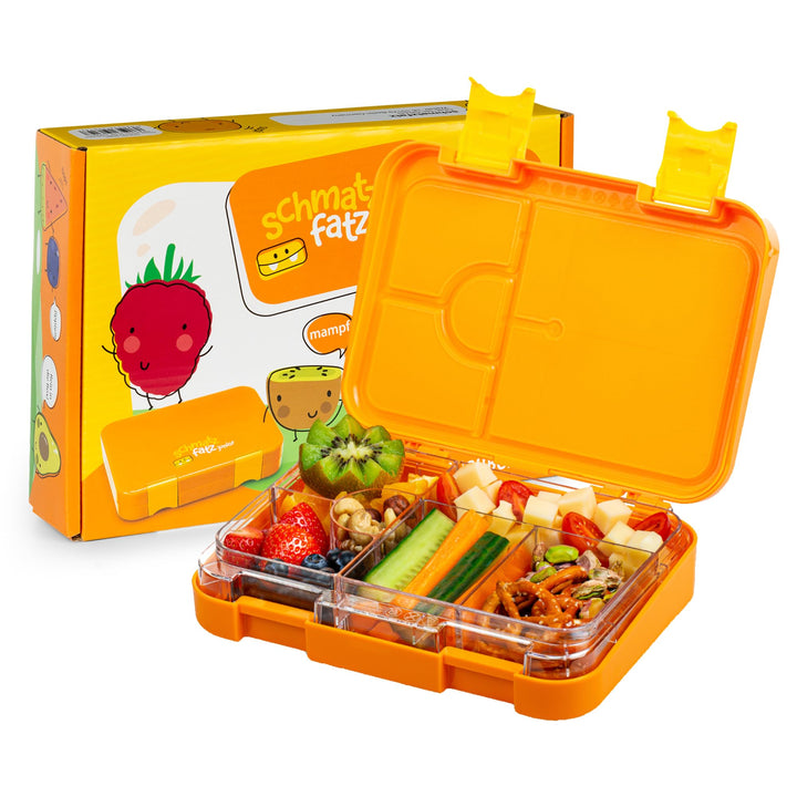 schmatzfatz Junior Brotdose für Kinder mit Fächern, Bunte,Unterteilt &amp; Auslaufsicher, BPA-Freie Lunc