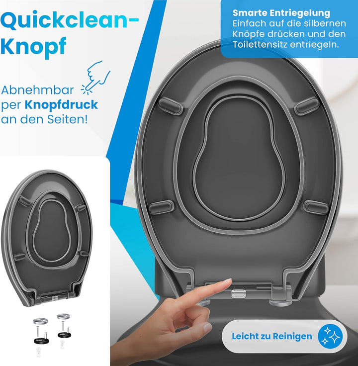 KESSER® WC Sitz mit Absenkautomatik Toilettendeckel Quick-Release-Funktion und Softclose - einfache