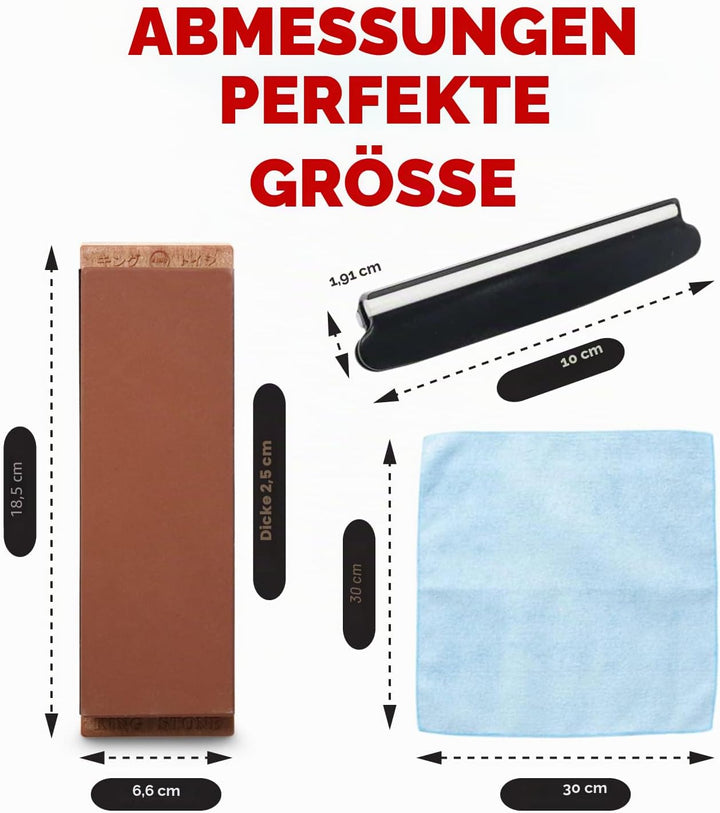 KING Schleifstein-Starter-Set enthält 1000/6000er Körnung, Kombinationsschleifstein, hergestellt in