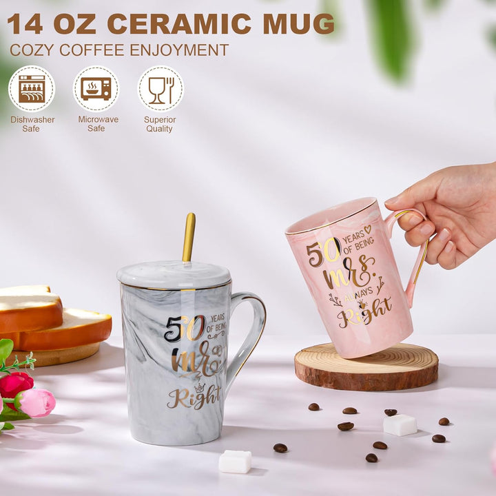 Goldene Hochzeit Geschenke, 50 Hochzeitstag Geschenk, Marmoriert Tasse - Geschenke zum Goldenen Hoch