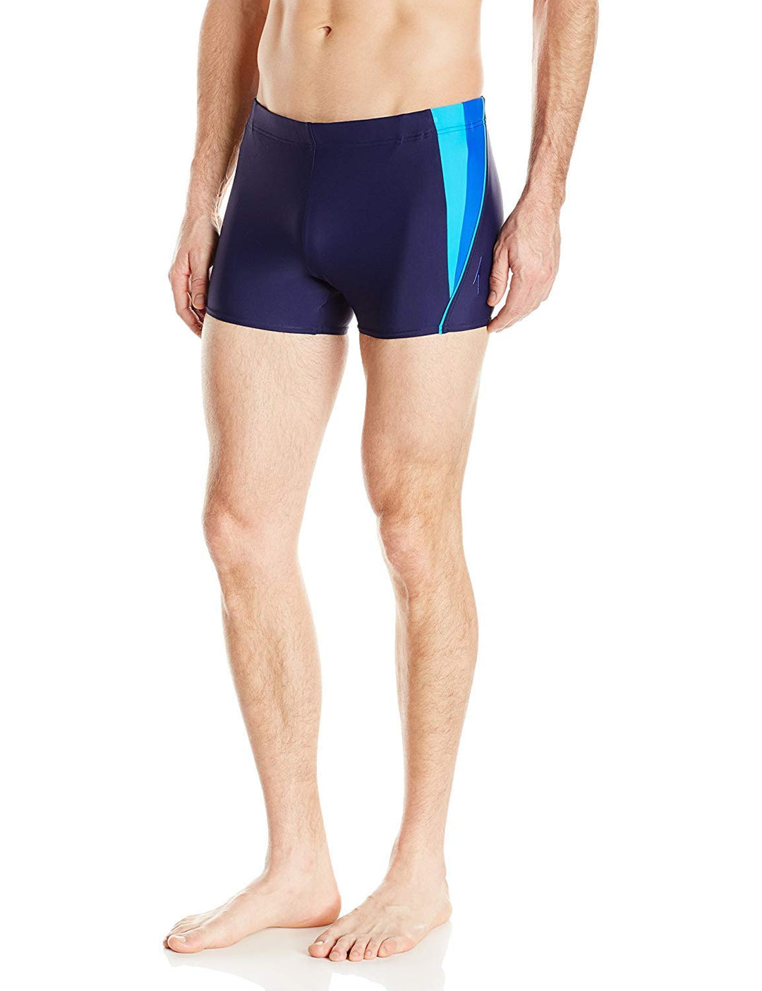 Speedo Fitness Splice Powerflex Eco Square Leg Badeanzug Marineblau/Blau XL, Marineblau/Blau XL