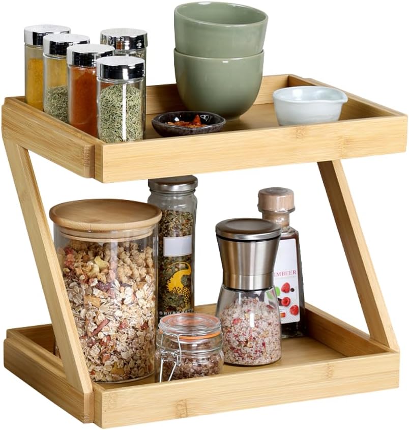 KESPER | Küchenregal 2-etagig, Material: Bambus FSC®-zertifiziert (FSC® C014021), Masse: 31 x 23 x 2