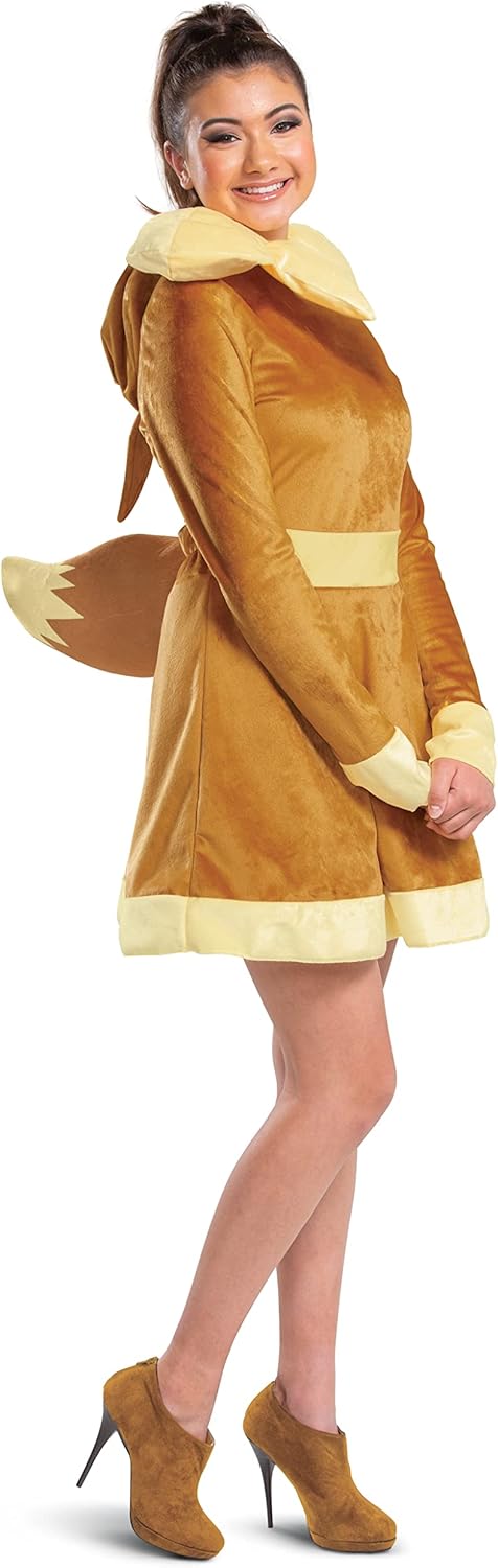 Disguise Eevee Costume, Official Pokemon Deluxe Adult Costume and Headpiece 12-14, 12-14