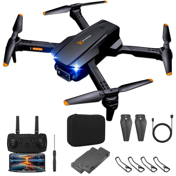 Drohne mit Kamera 4K für Anfänger, Kinder und Erwachsene, Mini Drohne mit WiFi, 2 Akkus, Ein-Knopf S
