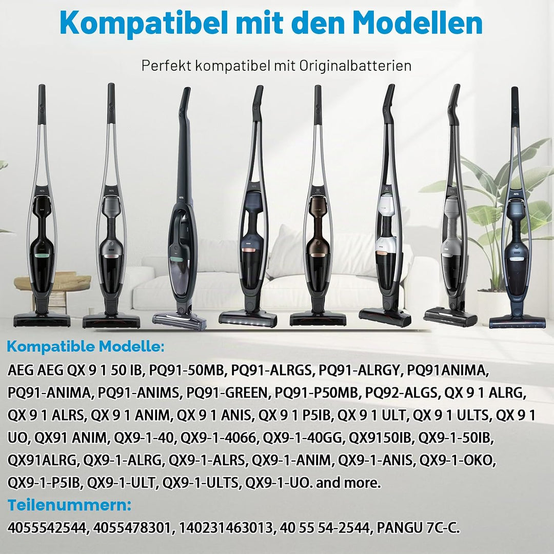 25,2V 2500mAh Akku Kompatibel mit AEG QX9-1-50IB, PQ91-50MB, PQ91-ALRGS, QX9-1-40, PQ91-ALRGS, PQ91-