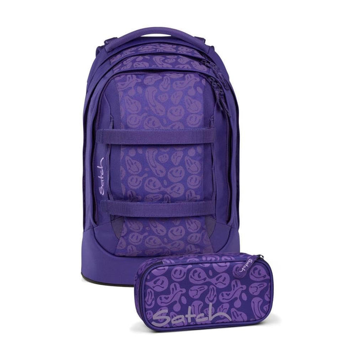Satch pack Schulrucksack Set 2tlg. inkl. Schlamperbox (Bright Faces), Bright Faces