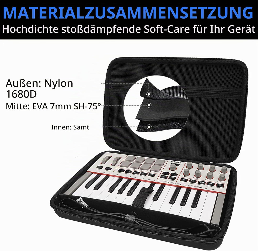 Musiin Hardshell Case for Arturia MiniLab 3/MiniLab MkII 25 Slim-Keyboard Controller &amp; Arturia Midi