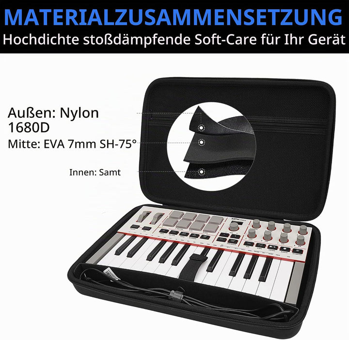 Musiin Hardshell Case for Arturia MiniLab 3/MiniLab MkII 25 Slim-Keyboard Controller &amp; Arturia Midi