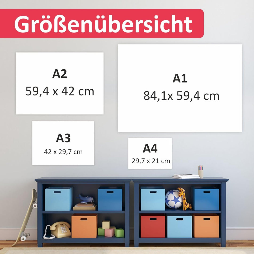 Kinder Lernposter - Deutschland Sehenswürdigkeiten - Wanddeko Kinderzimmer Wandbild Poster Plakat Ju