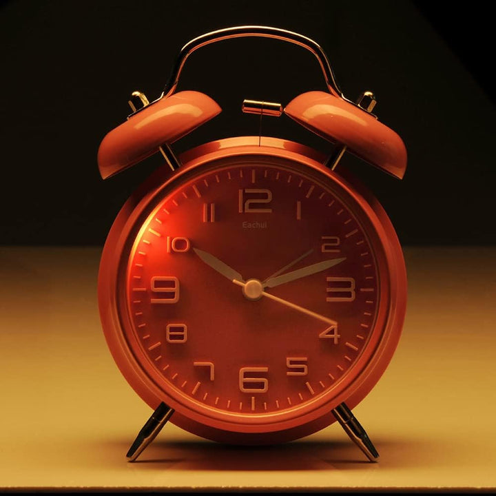 Eachui Doppelglockenwecker,Nachtlicht,Lauter Alarm,Retro,Batteriebetrieben | Wecker Analog mit gross