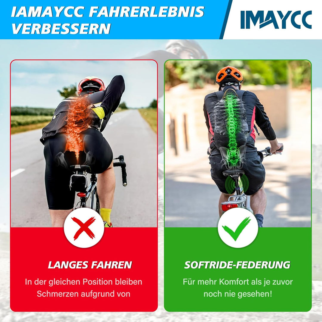 IMAYCC Sattelstütze Gefedert, Premium Gefederte Sattelstütze, Federsattelstütze [27,2 / 30,9 / 31,6m