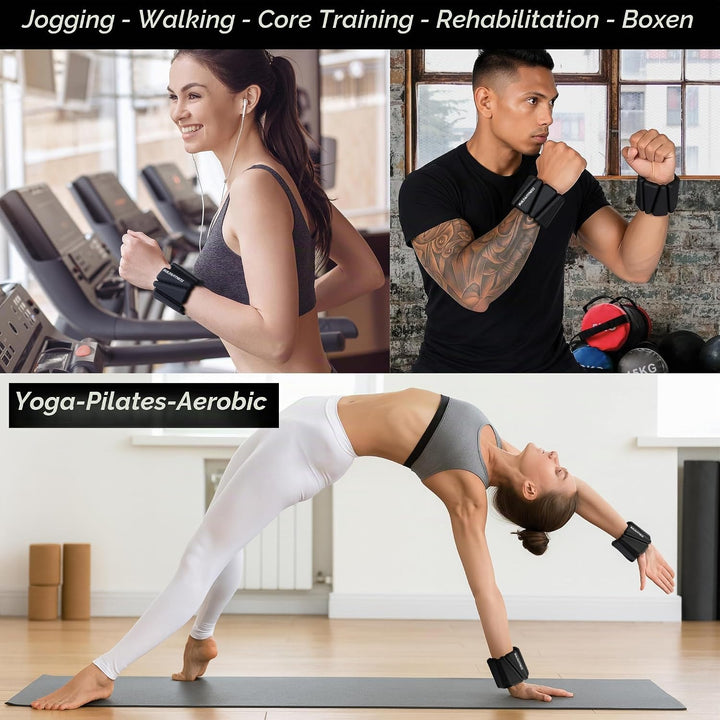 Handgelenk & Knöchel Gewichte Verstellbare Bänder für Frauen und Männer Workouts 2er Set je 0,5kg Pe