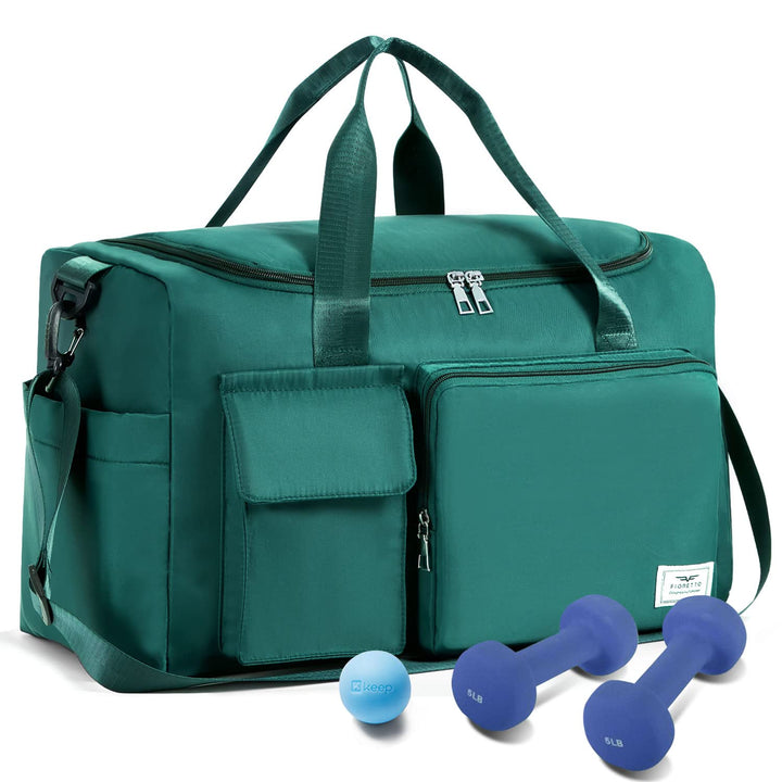 FIORETTO 35L Damen Sporttasche, Faltbare Reisetasche mit Schuhfach & Nassfach, Wasserabweisende Week