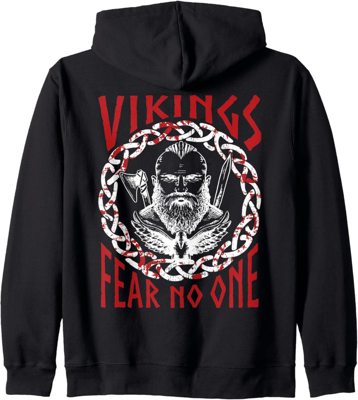 Nordische Mythologie I Vikings Fear No One I Wikinger Spruch Kapuzenjacke