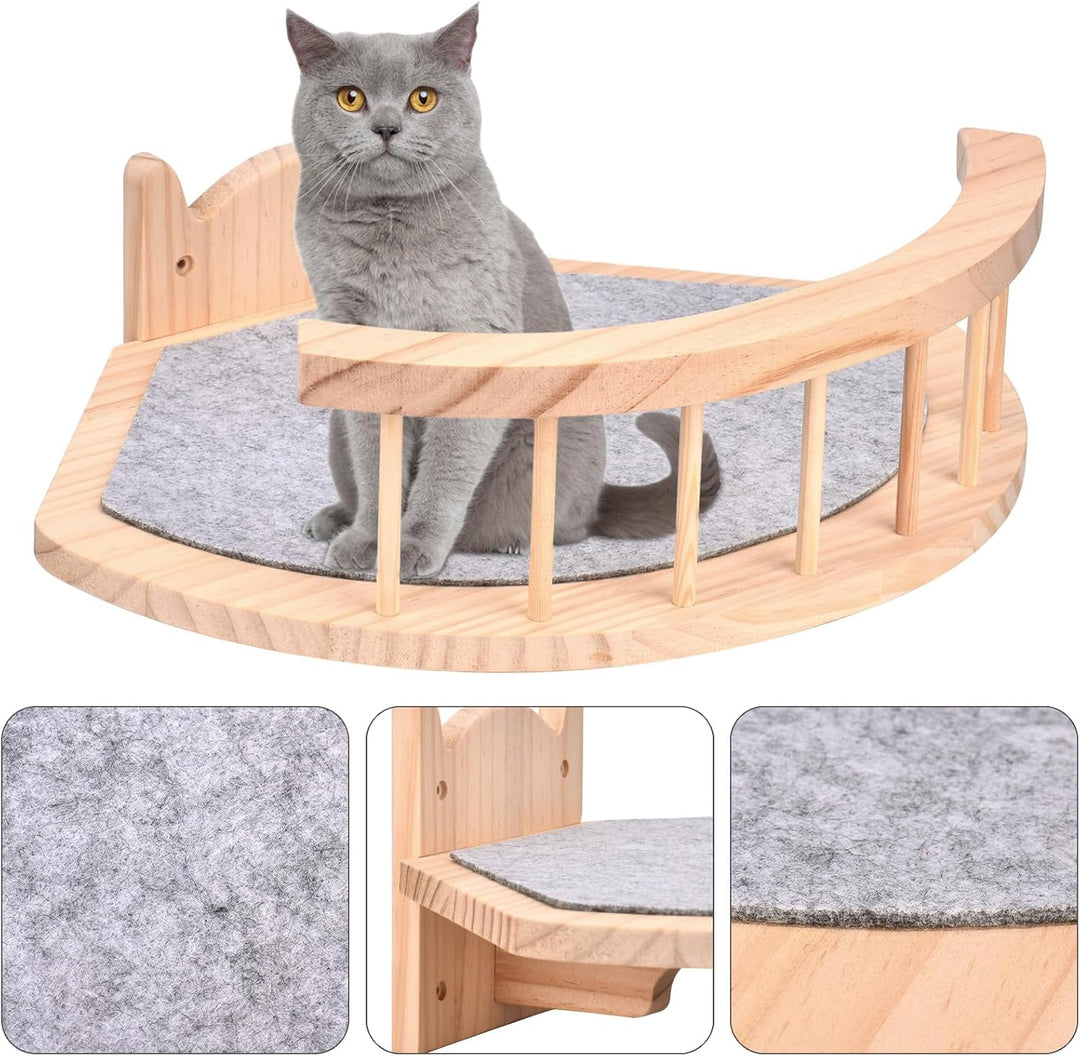 Wand montierte Katze-Hängematte, 2PCS Katze-Regale und Katze-Barsche für Wand, Katze-Wand-Möbel mit