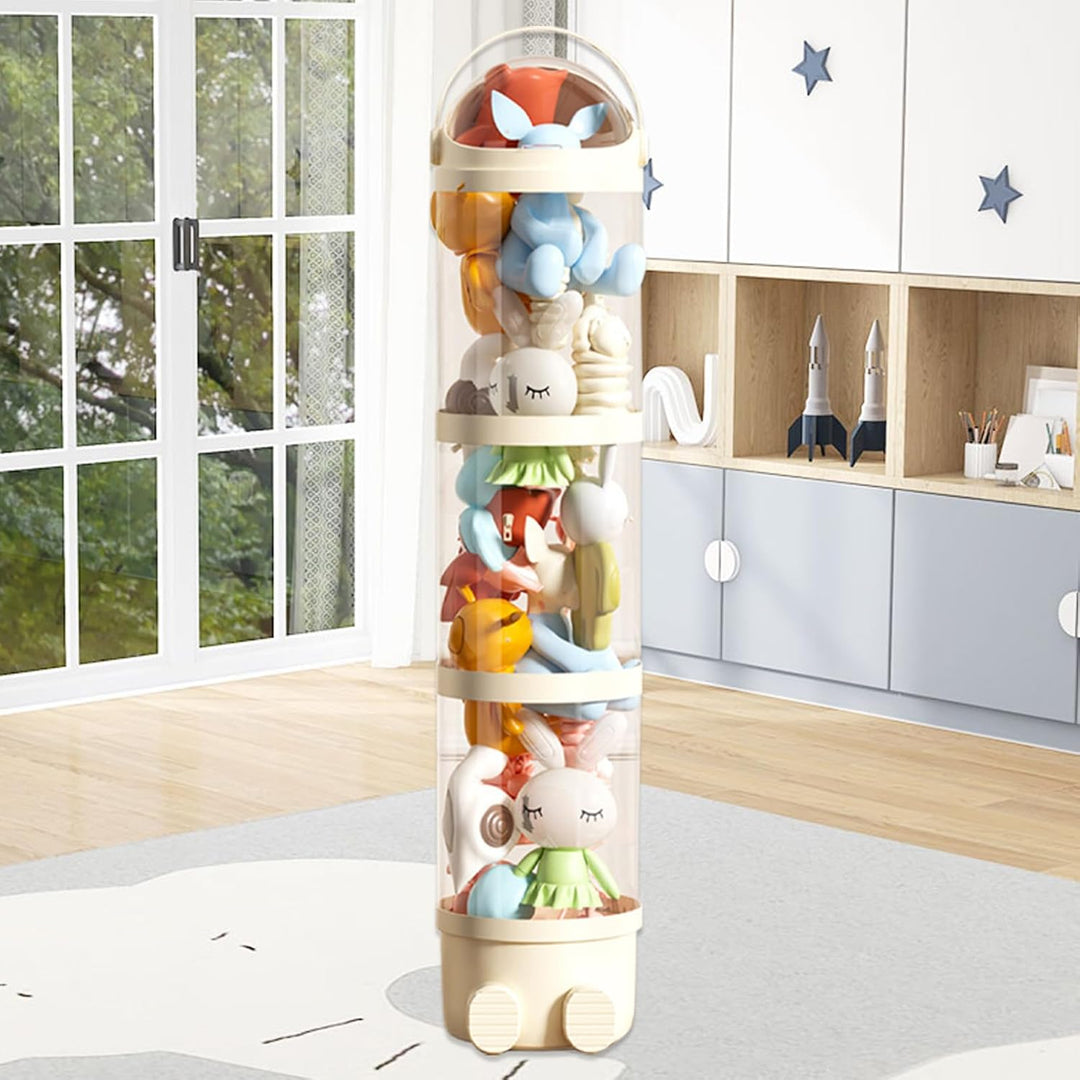 Plüschtier Aufbewahrungsröhre - 162 cm Spielzeugbehälter | Transparenter Puppen Organizer 4-Etagen m