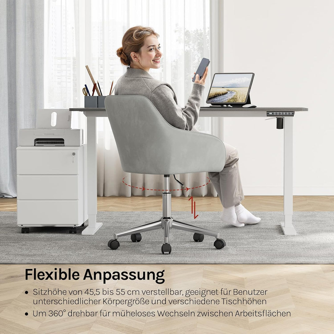 WOLTU Homeoffice Stuhl, Schreibtischstuhl, Drehstuhl, Schminkstuhl, höhenverstellbar, bis 150 kg bel