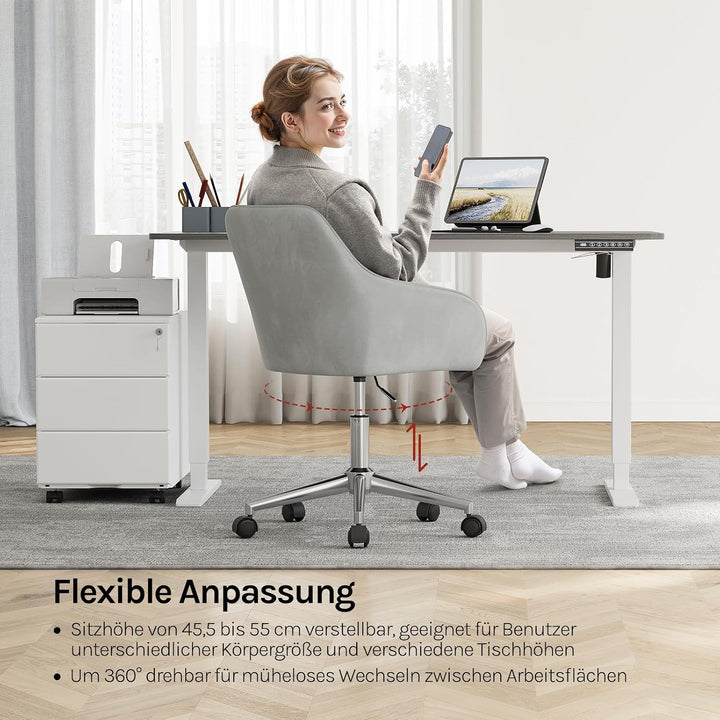 WOLTU Homeoffice Stuhl, Schreibtischstuhl, Drehstuhl, Schminkstuhl, höhenverstellbar, bis 150 kg bel