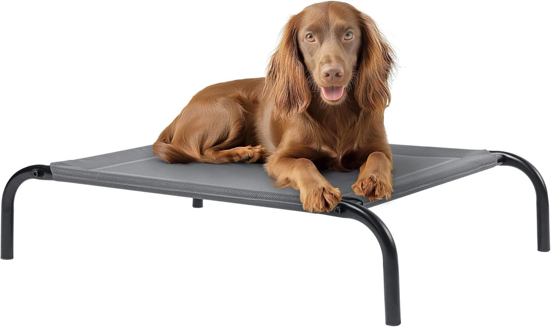 Navaris erhöhtes Hundebett mit Kühlungseffekt 90x64x20cm - Outdoor Hundeliege für Katzen und mittelg