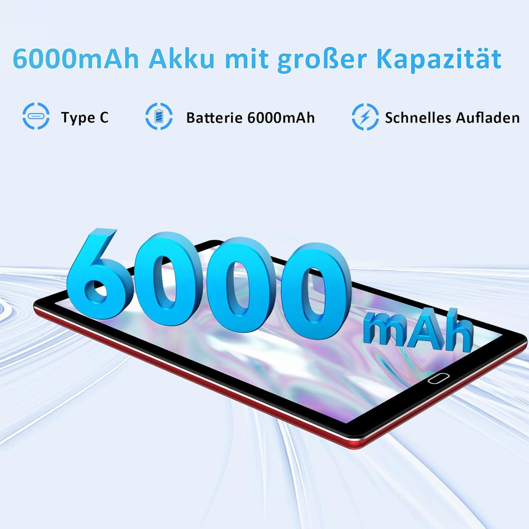 GOODTEL Neueste Tablet 10.1 Zoll Android mit 10GB RAM+64GB ROM (TF 1TB), Octa-Core, WiFi 5G, Bluetoo