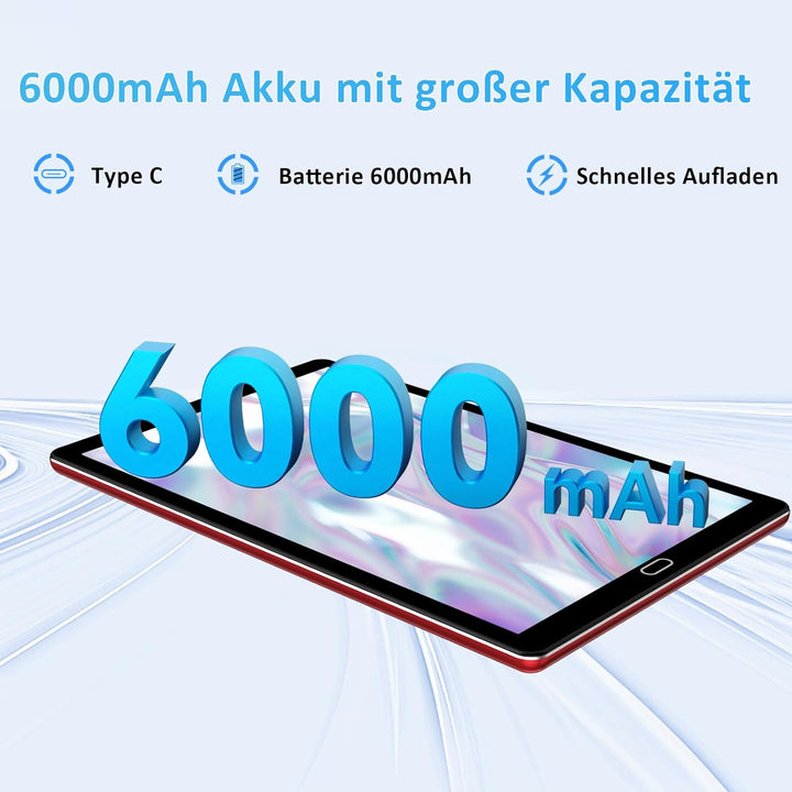 GOODTEL Neueste Tablet 10.1 Zoll Android mit 10GB RAM+64GB ROM (TF 1TB), Octa-Core, WiFi 5G, Bluetoo