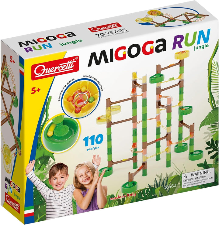 Quercetti - Migoga Jungle Super, Bauspiel, Murmelbahn