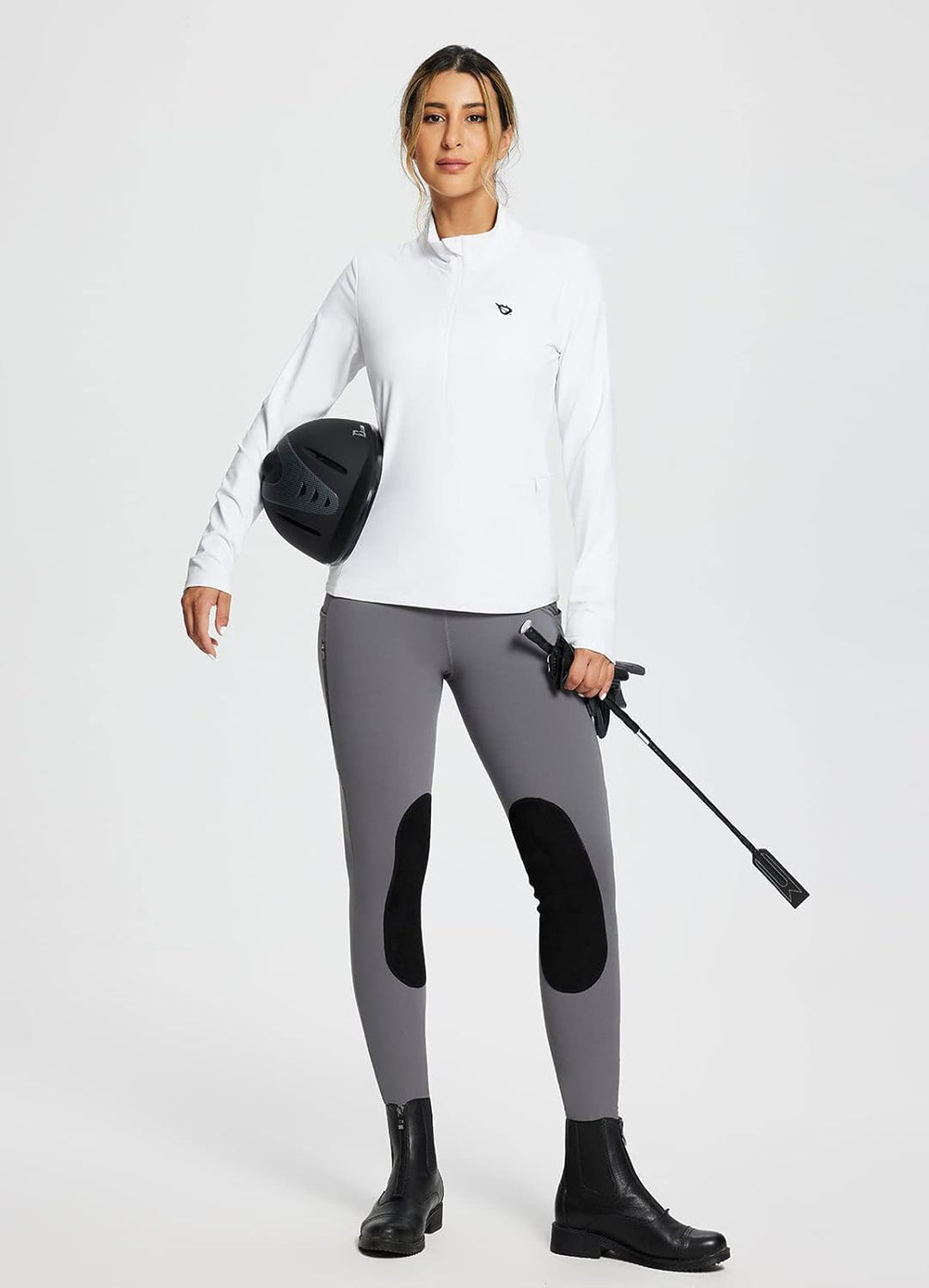 baleaf Damen Reithose Winter Reitleggings Kniebesatz wasserabwiesend Thermoleggings gefüttert mit Ha