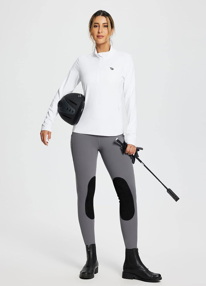 BALEAF Damen Reithose Winter Reitleggings Kniebesatz wasserabwiesend Thermoleggings gefüttert mit Ha